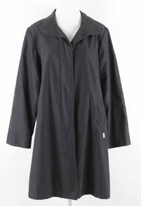 London Fog Sz S Black Hidden Buttons Inverted Pleat Polyester Nylon Coat