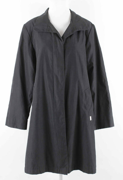 London Fog Sz S Black Hidden Buttons Inverted Pleat Polyester Nylon Coat