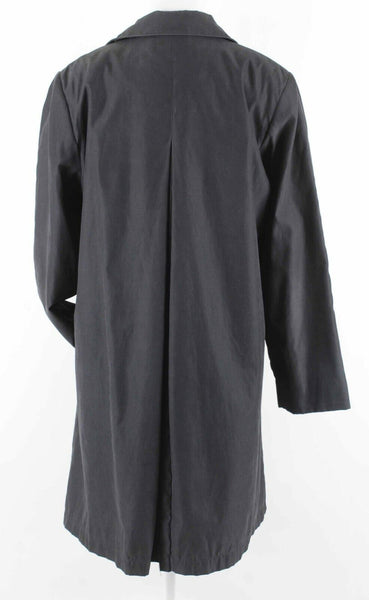 London Fog Sz S Black Hidden Buttons Inverted Pleat Polyester Nylon Coat