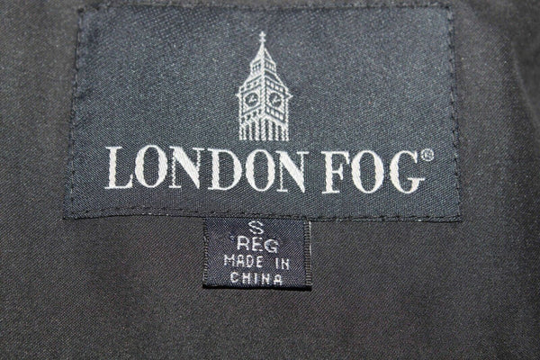 London Fog Sz S Black Hidden Buttons Inverted Pleat Polyester Nylon Coat