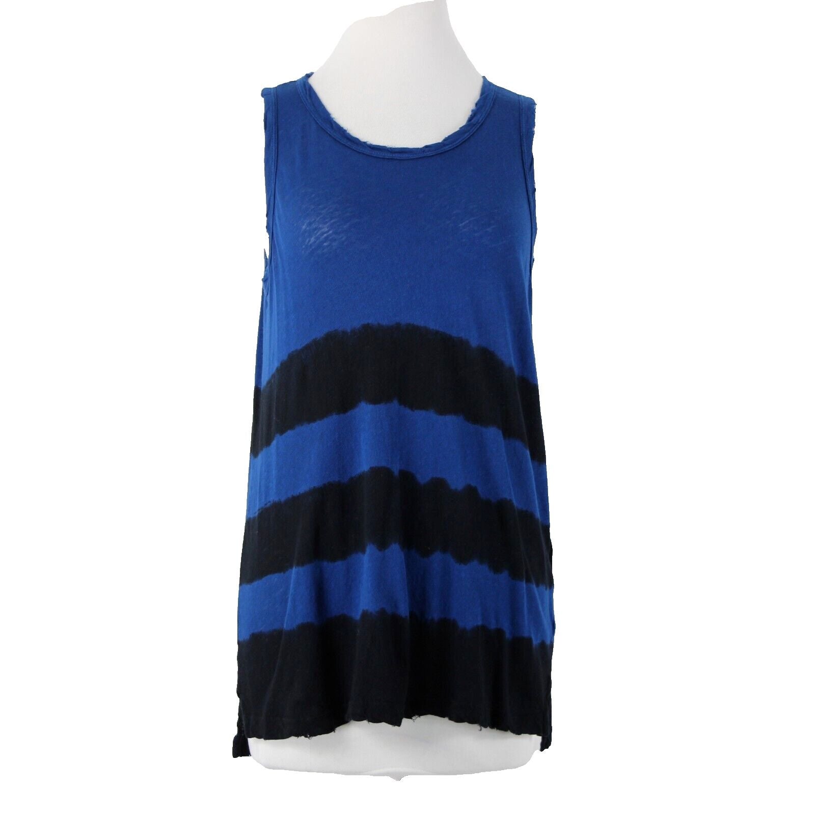 Current Elliot NEW $128 The Muscle Tee Sz 1 Navy Black Linen Cotton AS IS Top