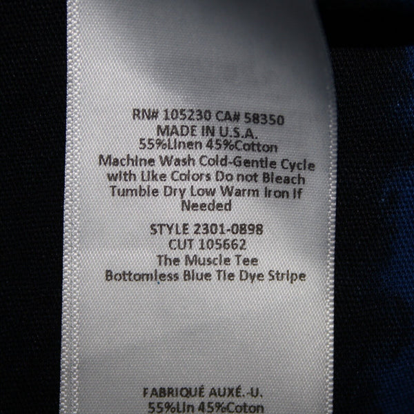 Current Elliot NEW $128 The Muscle Tee Sz 1 Navy Black Linen Cotton AS IS Top