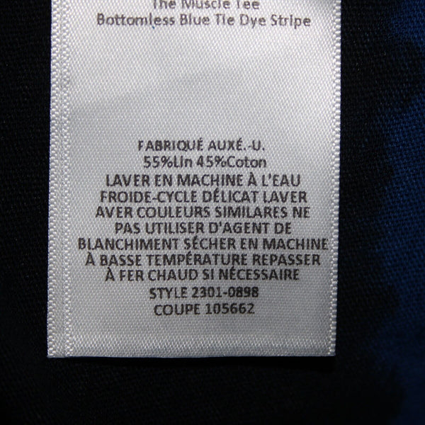 Current Elliot NEW $128 The Muscle Tee Sz 1 Navy Black Linen Cotton AS IS Top