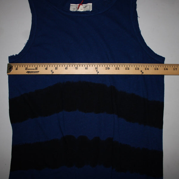 Current Elliot NEW $128 The Muscle Tee Sz 1 Navy Black Linen Cotton AS IS Top