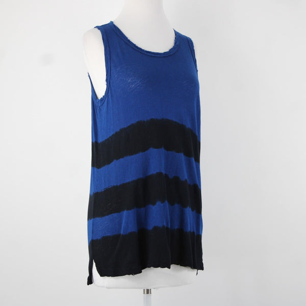 Current Elliot NEW $128 The Muscle Tee Sz 1 Navy Black Linen Cotton AS IS Top