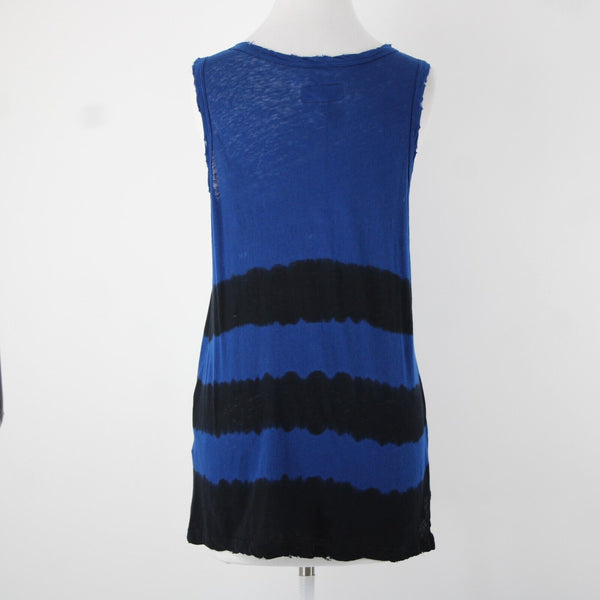 Current Elliot NEW $128 The Muscle Tee Sz 1 Navy Black Linen Cotton AS IS Top