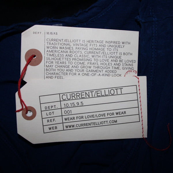 Current Elliot NEW $128 The Muscle Tee Sz 1 Navy Black Linen Cotton AS IS Top