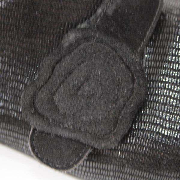 Beauti Feel Sz 38 Black Hook Loop Strap Fabric Upper Leather Inner Latex Flats
