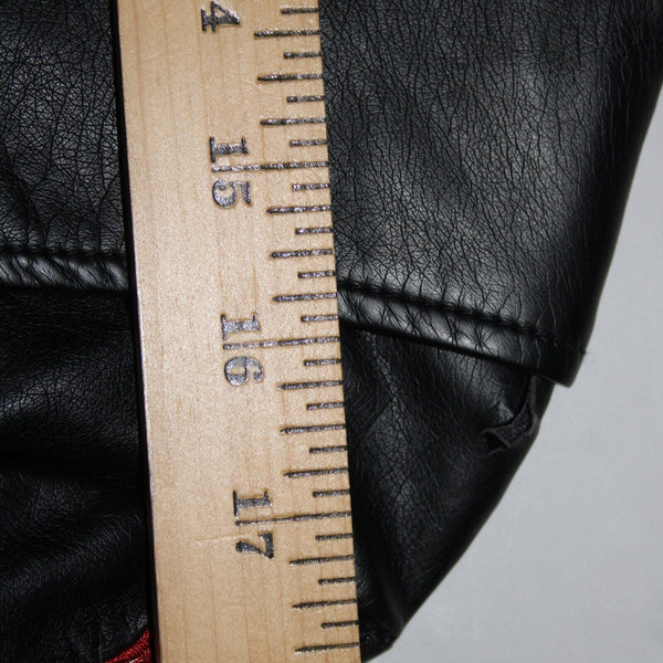 V Christina Sz L Black Silver Studded Floral Pockets Polyurethane AS IS Jacket