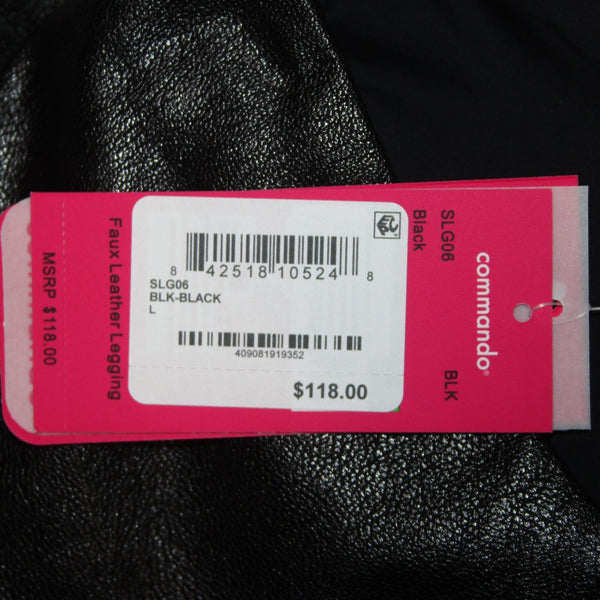 Commando Pant NEW $118 Sz L x 29 Black Leggings Lined Polyurethane Viscose Pant