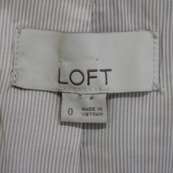 Loft Sz 0 Black White Tan Pink Plaid Polyester Rayon Classic Blazer Jacket