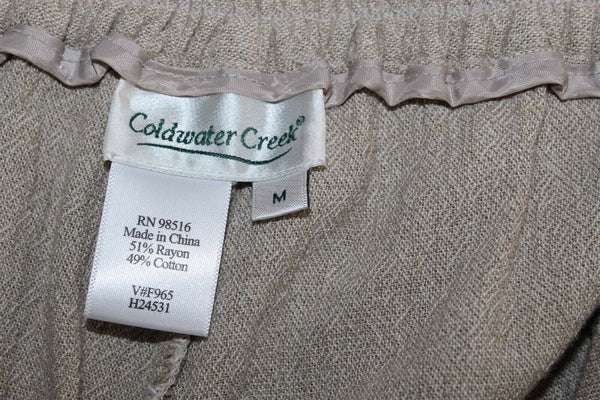 Coldwater Creek M X 31 Tan Rayon Blend Pull On Elastic Waist Unlined Pant