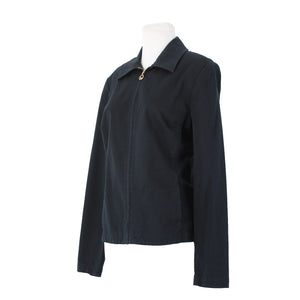 St John Sport Navy Blue Gold Hardware Pockets Jacket