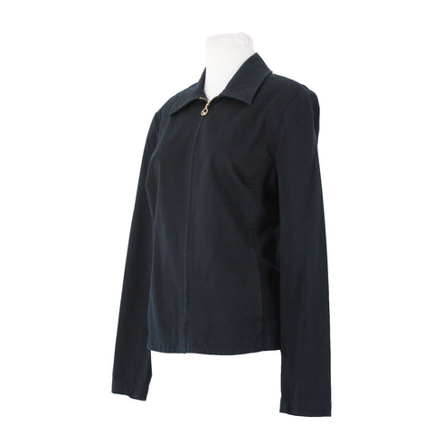 St John Sport Navy Blue Gold Hardware Pockets Jacket