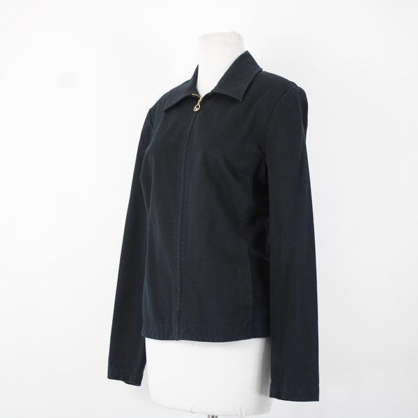 St John Sport Navy Blue Gold Hardware Pockets Jacket