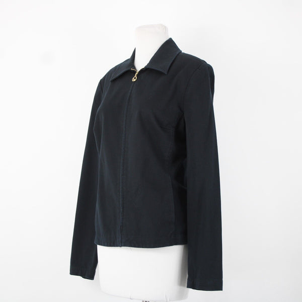 St John Sport Navy Blue Gold Hardware Pockets Jacket