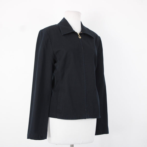 St John Sport Navy Blue Gold Hardware Pockets Jacket