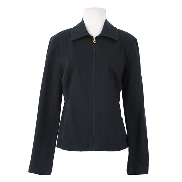 St John Sport Navy Blue Gold Hardware Pockets Jacket