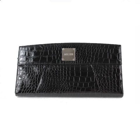 Miche Ella 6" x 11.5" Black Faux Reptile Patent Tri Fold Purse Cover