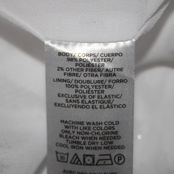 Loft NEW $65 Sz S White Silver Metallic Ruffle Lined Polyester Other Fiber Top