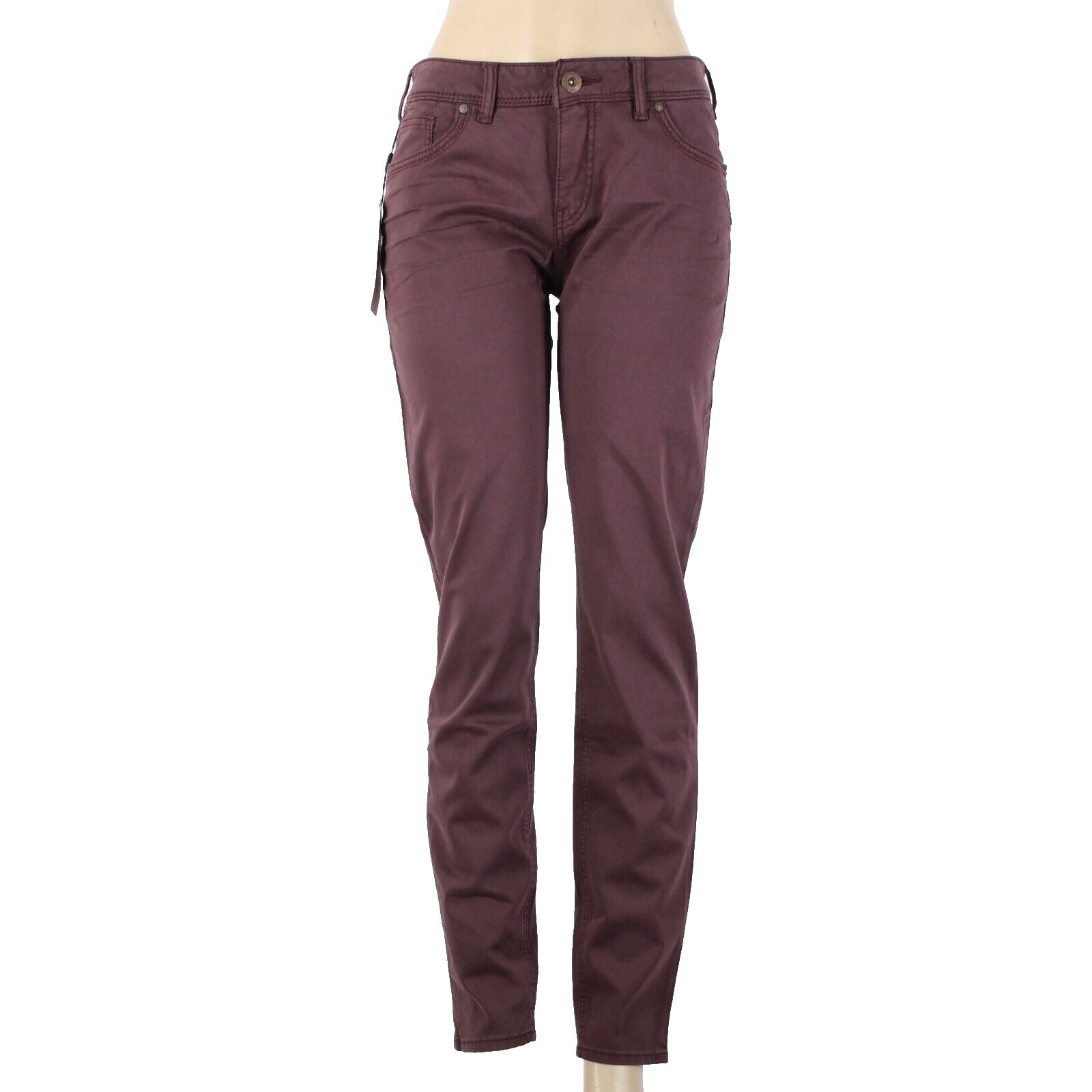 Silver Jeans NEW $89 Sz 31 x 31 Wine Purple Suki High Super Skinny Cotton Pant