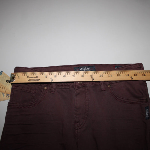 Silver Jeans NEW $89 Sz 31 x 31 Wine Purple Suki High Super Skinny Cotton Pant