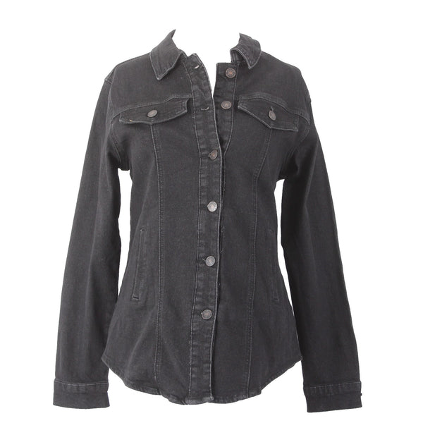 Uvamia Jacket NEW Sz S Black Collared Buttons Pockets Cotton Poly Jacket