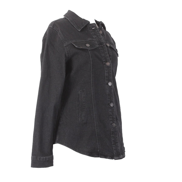 Uvamia Jacket NEW Sz S Black Collared Buttons Pockets Cotton Poly Jacket