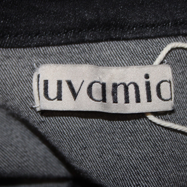 Uvamia Jacket NEW Sz S Black Collared Buttons Pockets Cotton Poly Jacket