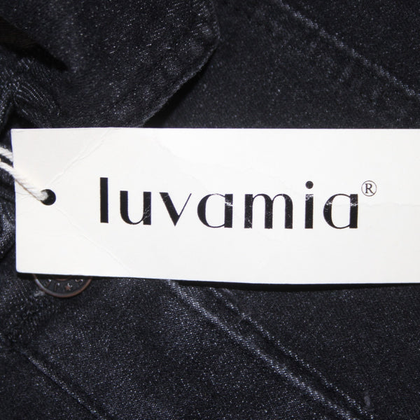 Uvamia Jacket NEW Sz S Black Collared Buttons Pockets Cotton Poly Jacket