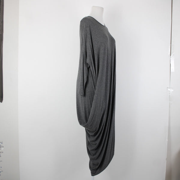 Vyda Victoria Sz OS Gray Cold Shoulder Asymmetrical Modal Spandex Dress