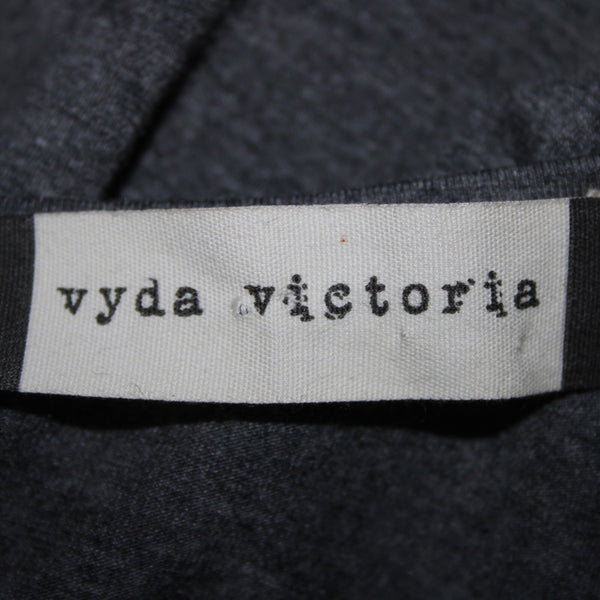 Vyda Victoria Sz OS Gray Cold Shoulder Asymmetrical Modal Spandex Dress