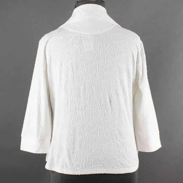 Coldwater Creek NEW $70 Sz L White Textured Cotton Nylon Spandex Jacket