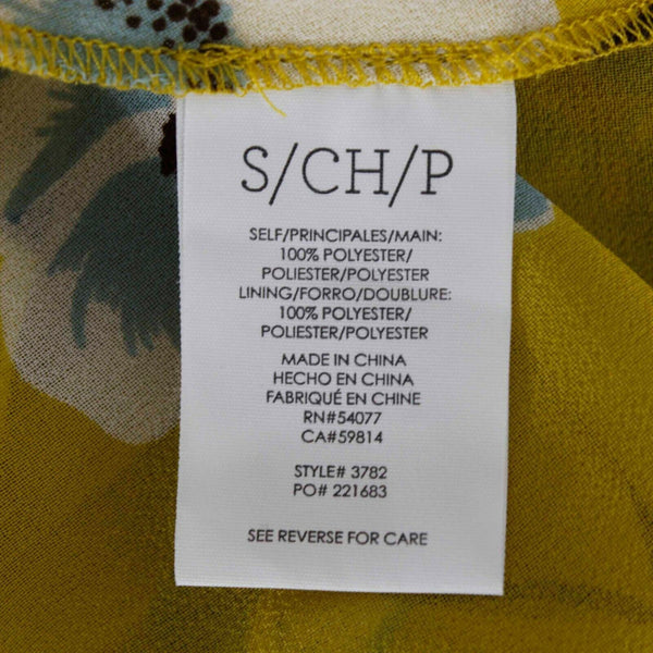 CAbi Sz S Lime Multi 2 Layers Sheer Lined 2Pc 100% Polyester Top
