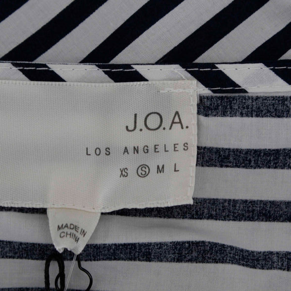 JOA NEW Sz S Navy Blue White Stripe Dolman Sleeve Side Tie Cotton Top