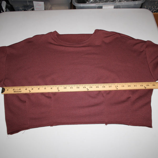 Wasabi Mint Sz M Burgundy Purple Crop Long Sleeve Polyester Cotton Top