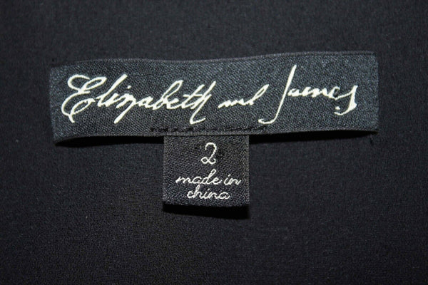 Elizabeth & James Sz 2 x 2.25 Black Lined Snaps Zip 100% Silk Poly Romper