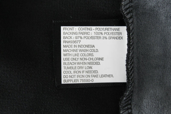 Worthington Sz PS Black Vegan Leather Front Knit Back PU Poly Spandex Top