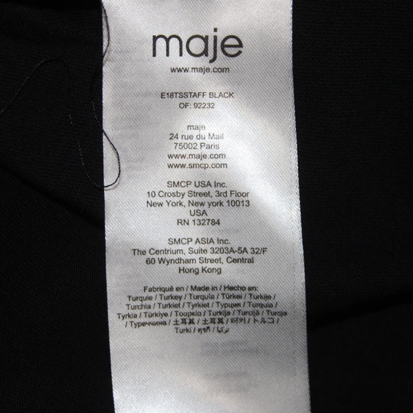 Maje Top Sz 1 Black Multi Colored Dream Tomorrow T Shirt 100% Cotton Top