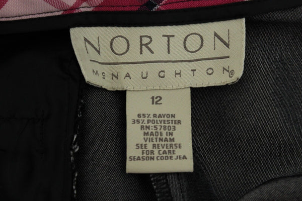 Norton McNaughton Sz 12 x 29.5 Navy Sheen Rayon Poly Unlined Trouser Pant