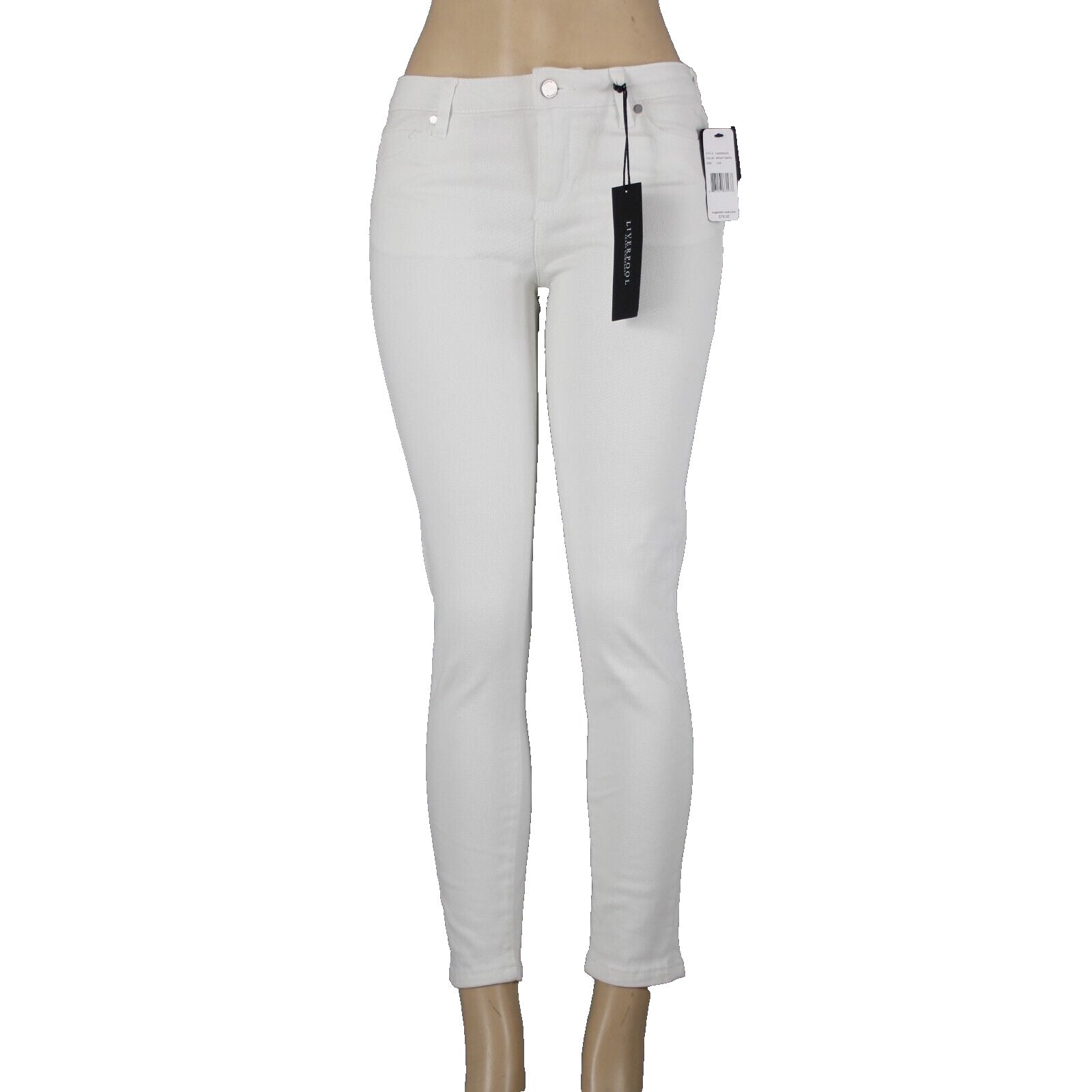 Liverpool NEW $79 Penny Sz 26 x 27 Bright White Pockets Skinny Ankle Cotton Jean