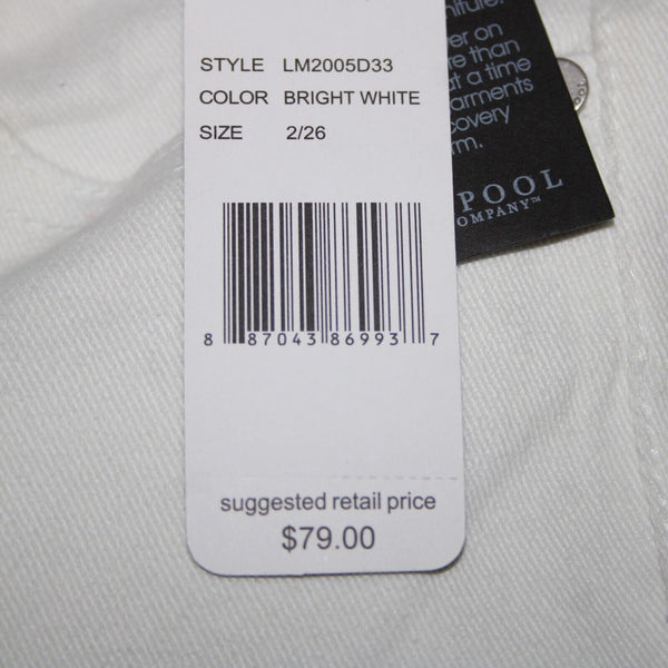 Liverpool NEW $79 Penny Sz 26 x 27 Bright White Pockets Skinny Ankle Cotton Jean
