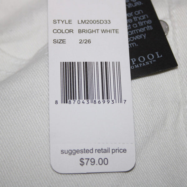 Liverpool NEW $79 Penny Sz 26 x 27 Bright White Pockets Skinny Ankle Cotton Jean