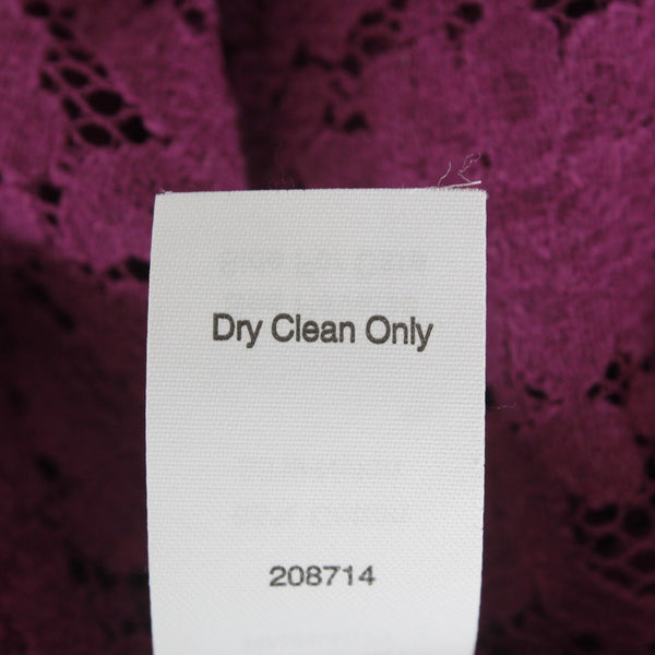 Cabi Sz XS Purple Sheer Lace Hi Lo Back Zip Pleated Cotton Nylon Top