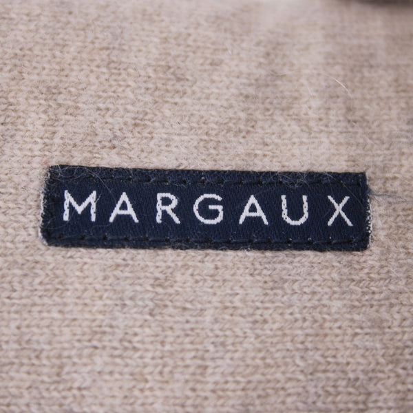Margaux Slippers Sz S Tan Gray Heather Bow Cashmere Upper Leather Sole Slippers