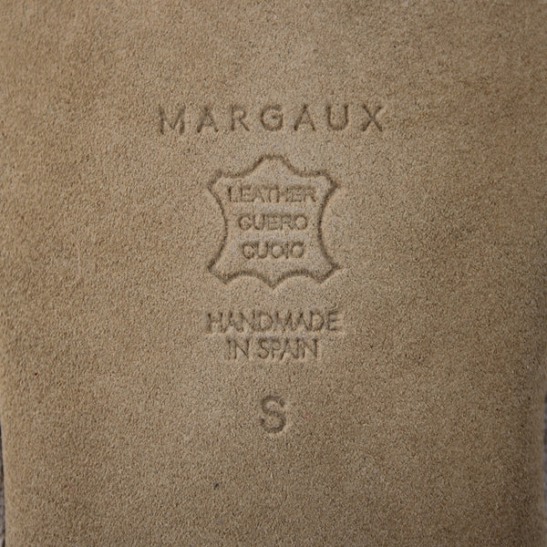 Margaux Slippers Sz S Tan Gray Heather Bow Cashmere Upper Leather Sole Slippers