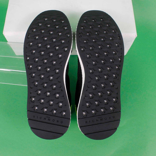 John Richmond NEW Sz 39 Black Lime White Lace Up Womens Athletic Shoes