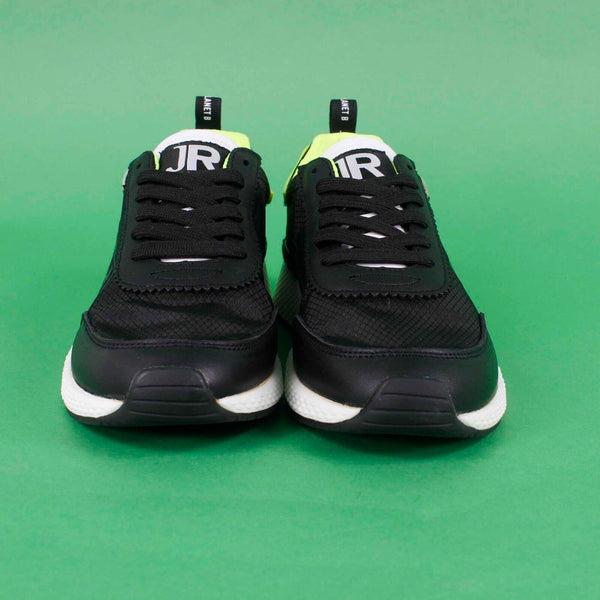 John Richmond NEW Sz 39 Black Lime White Lace Up Womens Athletic Shoes