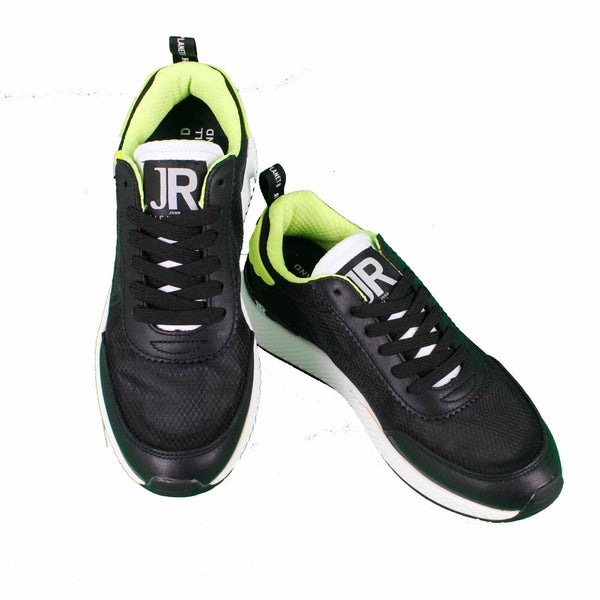 John Richmond NEW Sz 39 Black Lime White Lace Up Womens Athletic Shoes