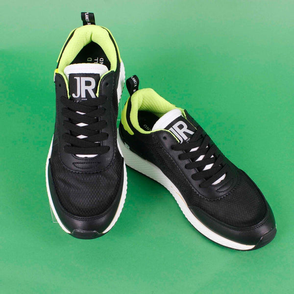 John Richmond NEW Sz 39 Black Lime White Lace Up Womens Athletic Shoes
